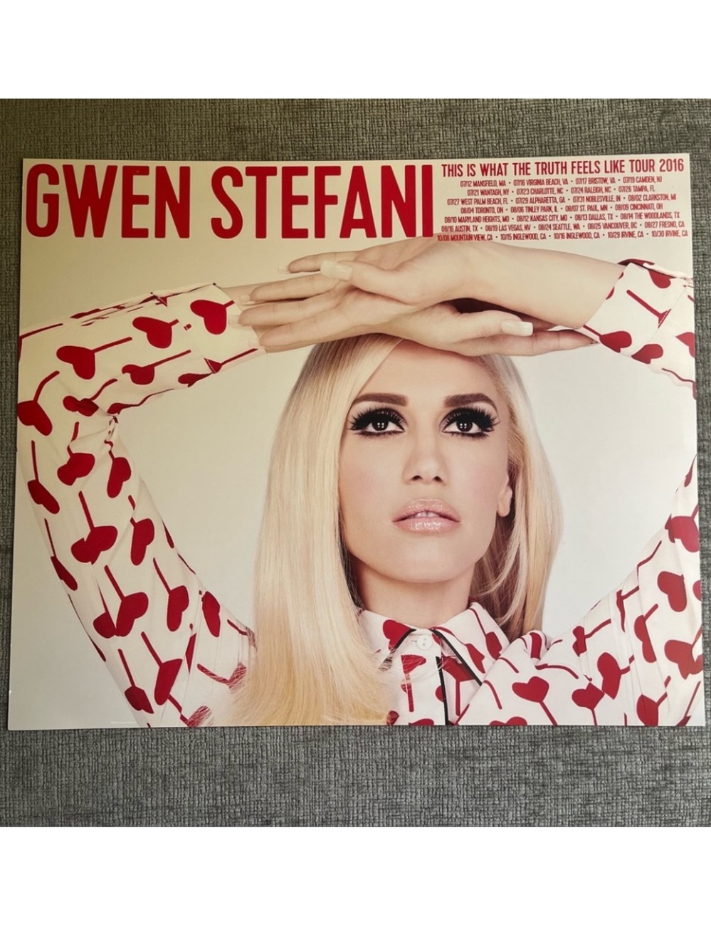 GWEN STEFANI 2016 This Is What The Truth Feels Like VIP Tour Poster